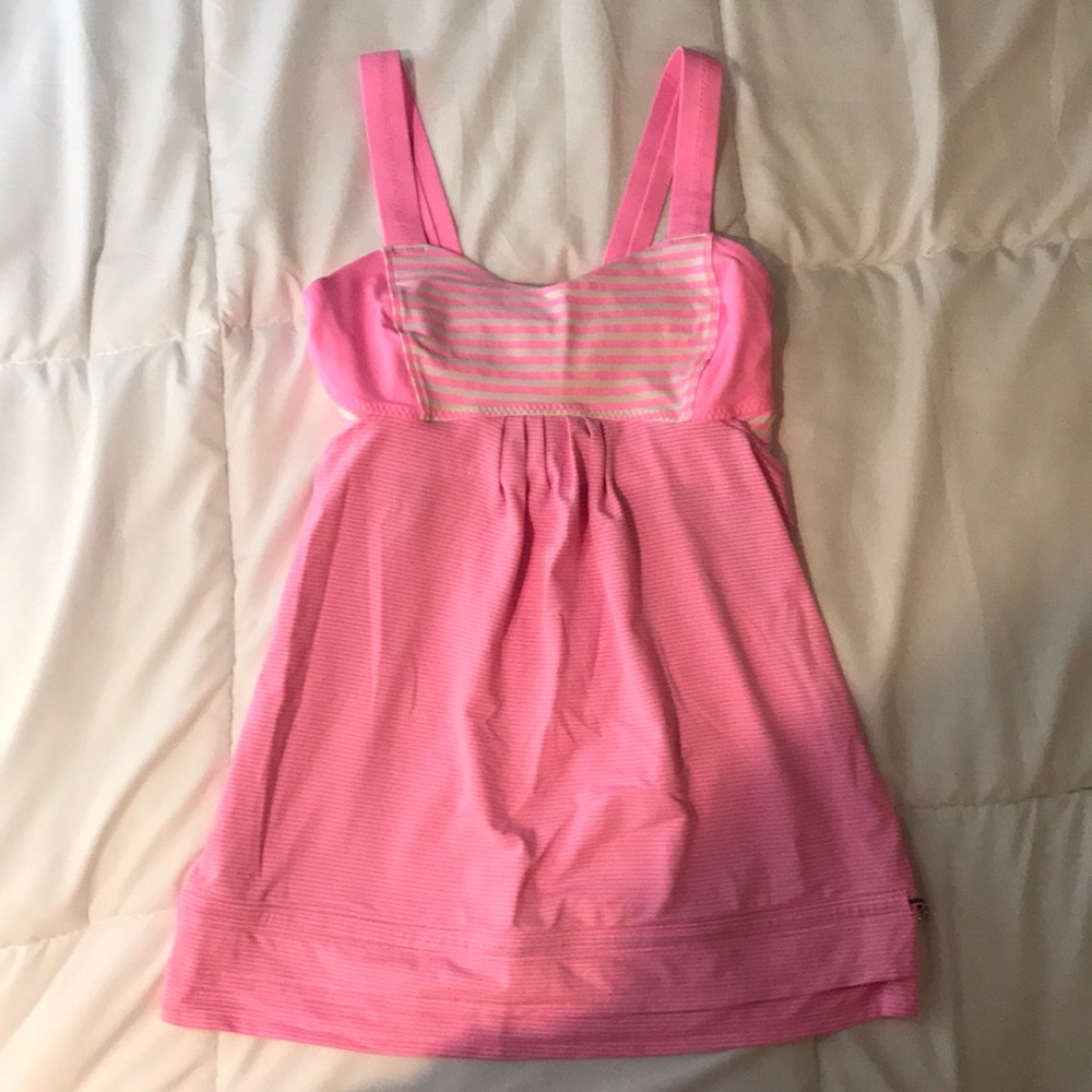 Lululemon Pink Tank w Built In Sports Bra